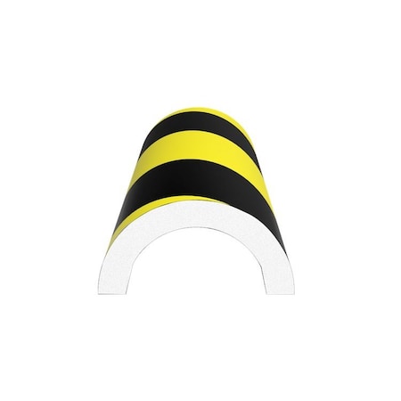 Ergomat Large Half-Circle Pipe Bumper Black/Yellow Hazard LHCPB120-BK/Y